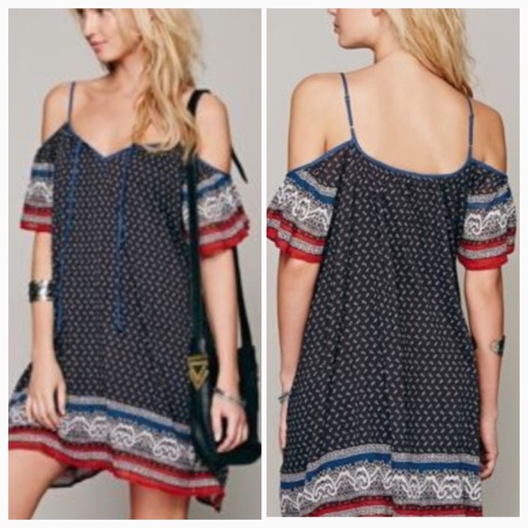 Free People Printed Cold Shoulder Dress - Picture 5 of 8